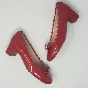 Kate Spade 7.5 Red Scalloped Bow Yasmin Pump